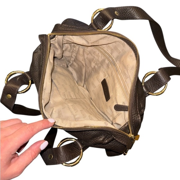 Michael Kors Brown and Gold Satchel with Structured Design - Picture 6 of 8